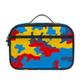 Red Yellow And Blue Camouflage Print Portable Lunch Bag