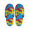Red Yellow And Blue Camouflage Print Slippers