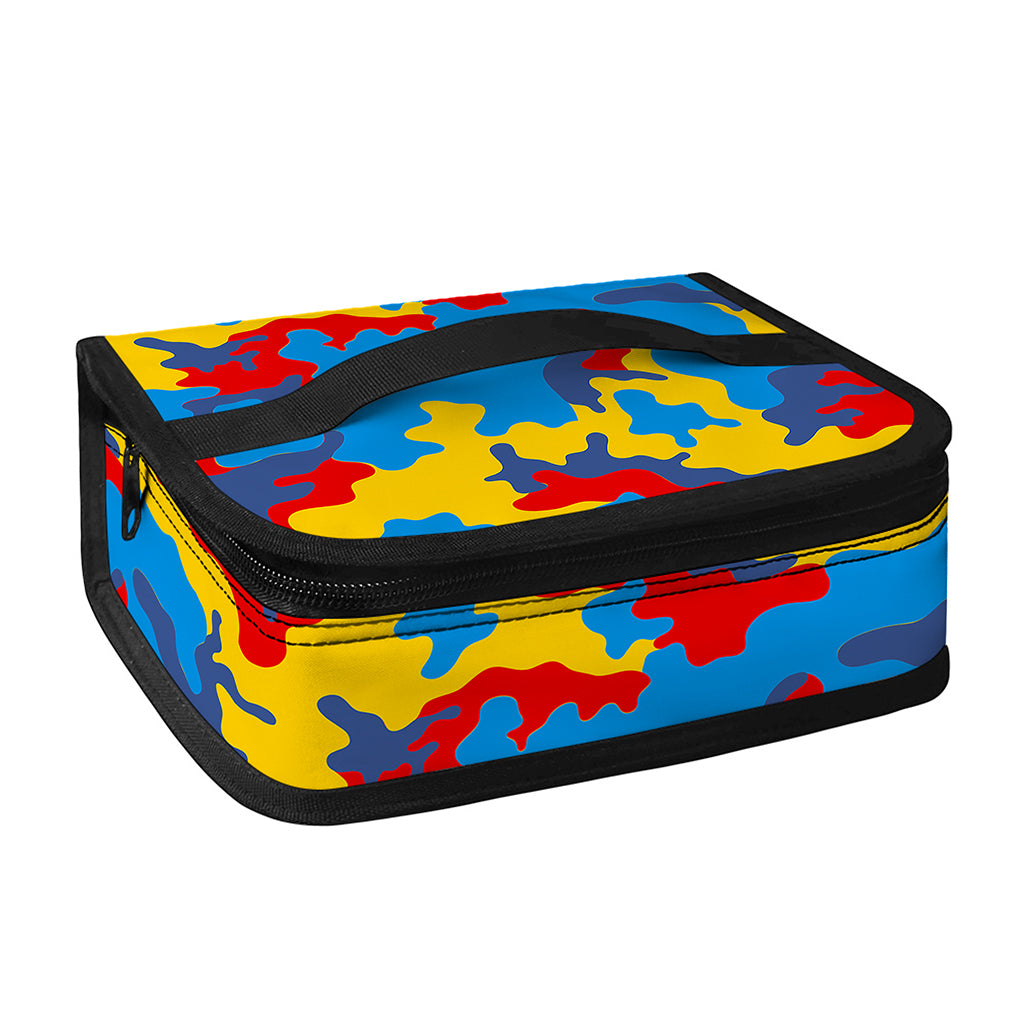 Red Yellow And Blue Camouflage Print Small Lunch Bag