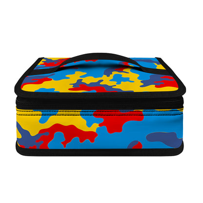Red Yellow And Blue Camouflage Print Small Lunch Bag