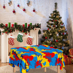 Red Yellow And Blue Camouflage Print Tablecloth