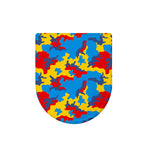 Red Yellow And Blue Camouflage Print Toilet Lid Cover
