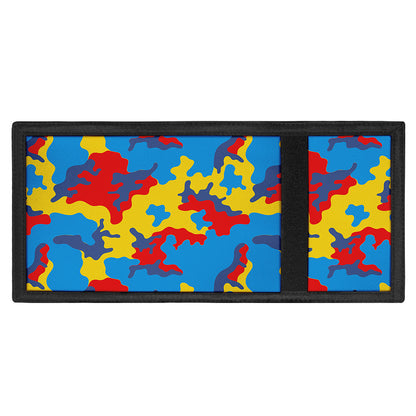 Red Yellow And Blue Camouflage Print Trifold Wallet