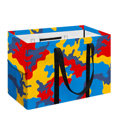 Red Yellow And Blue Camouflage Print Utility Tote Bag