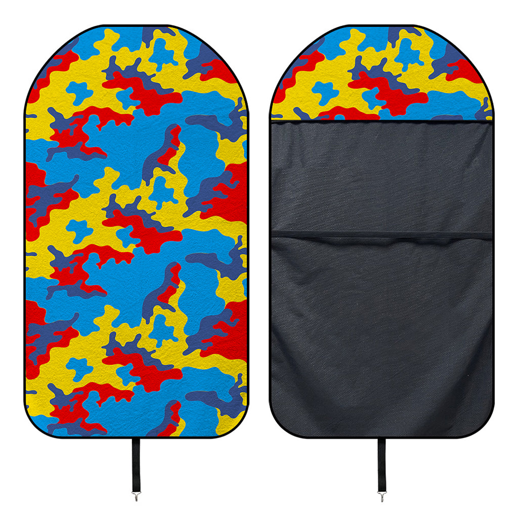 Red Yellow And Blue Camouflage Print Waterproof Car Seat Cover