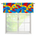 Red Yellow And Blue Camouflage Print Window Valance
