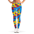 Red Yellow And Blue Camouflage Print Women's Leggings
