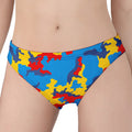 Red Yellow And Blue Camouflage Print Women's Panties