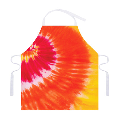 Red Yellow And Orange Tie Dye Print Adjustable Apron