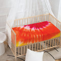 Red Yellow And Orange Tie Dye Print Baby Crib Sheet