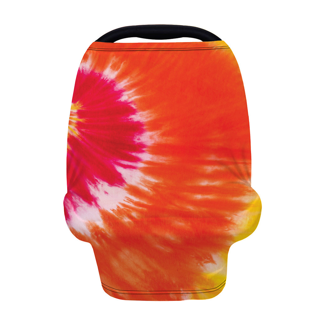 Red Yellow And Orange Tie Dye Print Baby Seat Cover