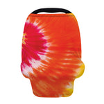 Red Yellow And Orange Tie Dye Print Baby Seat Cover