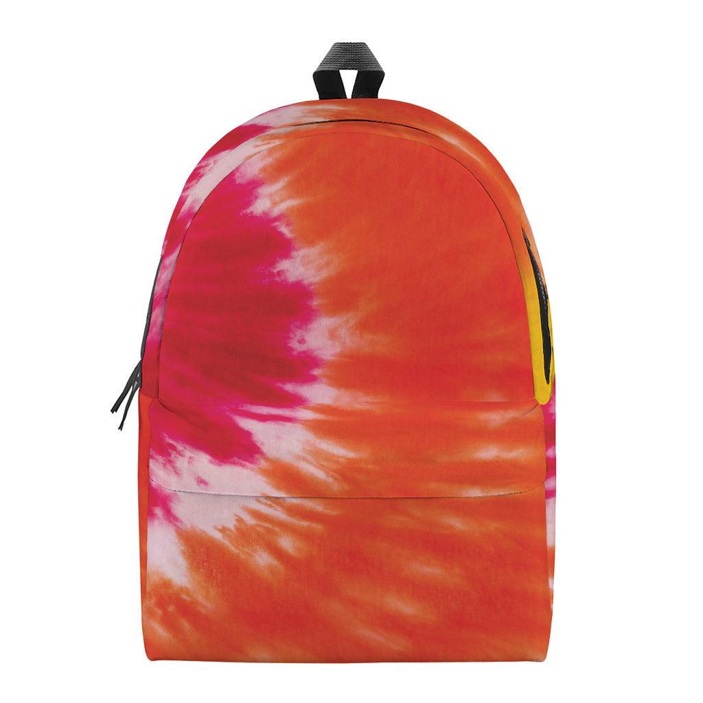 Red Yellow And Orange Tie Dye Print Backpack