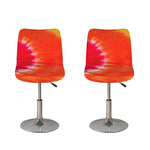 Red Yellow And Orange Tie Dye Print Bar Stool Covers