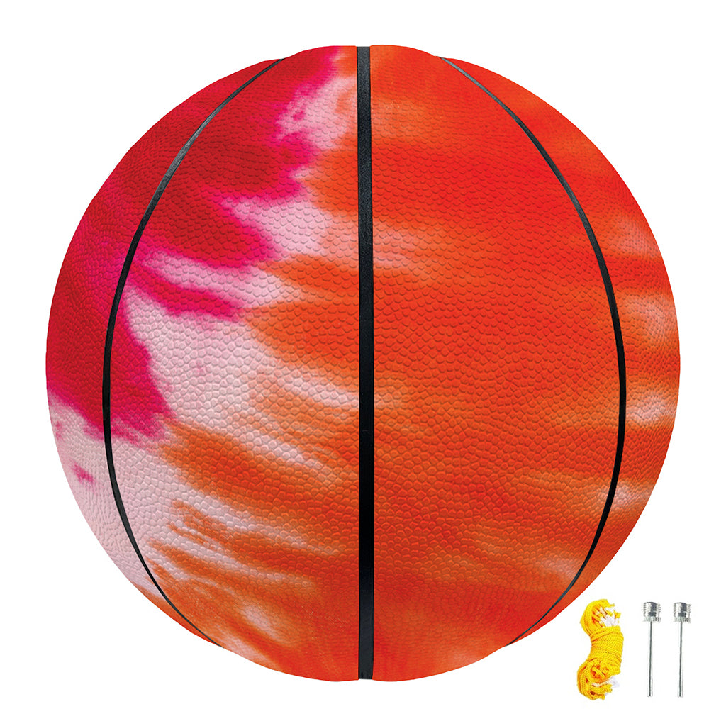 Red Yellow And Orange Tie Dye Print Basketball