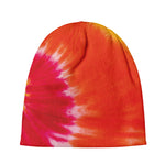 Red Yellow And Orange Tie Dye Print Beanie