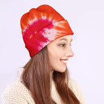 Red Yellow And Orange Tie Dye Print Beanie