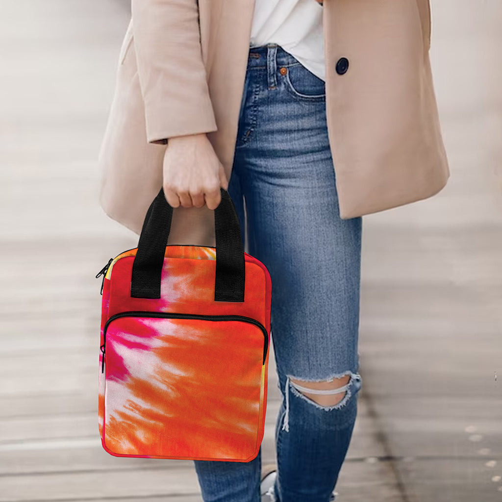 Red Yellow And Orange Tie Dye Print Bible Tote Bag
