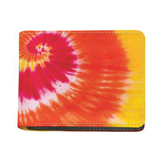 Red Yellow And Orange Tie Dye Print Bifold Wallet