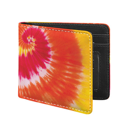 Red Yellow And Orange Tie Dye Print Bifold Wallet