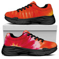Red Yellow And Orange Tie Dye Print Black Chunky Shoes
