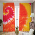 Red Yellow And Orange Tie Dye Print Dimout Pencil Pleat Curtains