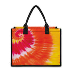 Red Yellow And Orange Tie Dye Print Canvas Tote Bag