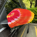 Red Yellow And Orange Tie Dye Print Car Side Mirror Covers