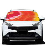 Red Yellow And Orange Tie Dye Print Car Windshield Snow Cover