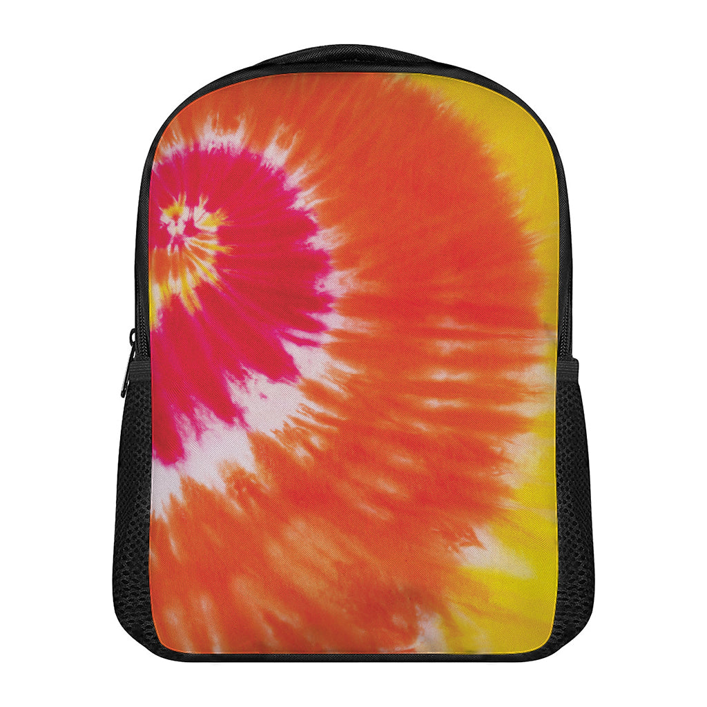 Red Yellow And Orange Tie Dye Print Casual Backpack