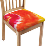 Red Yellow And Orange Tie Dye Print Chair Cushion Cover