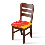 Red Yellow And Orange Tie Dye Print Chair Cushion Cover