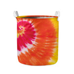 Red Yellow And Orange Tie Dye Print Collapsible Laundry Basket