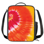 Red Yellow And Orange Tie Dye Print Crossbody Lunch Bag