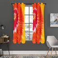 Red Yellow And Orange Tie Dye Print Grommet Curtain Panels