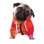 Red Yellow And Orange Tie Dye Print Dog Zip Up Hoodie