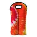 Red Yellow And Orange Tie Dye Print Double Neoprene Wine Tote