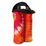 Red Yellow And Orange Tie Dye Print Double Neoprene Wine Tote