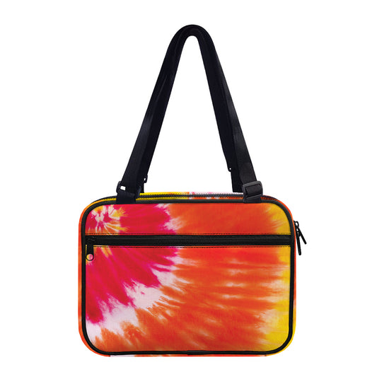 Red Yellow And Orange Tie Dye Print Double Strap Bible Bag