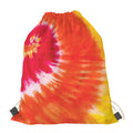 Red Yellow And Orange Tie Dye Print Drawstring Bag