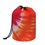 Red Yellow And Orange Tie Dye Print Drawstring Makeup Bag