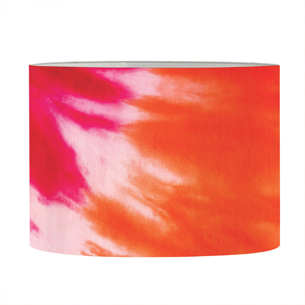 Red Yellow And Orange Tie Dye Print Drum Lamp Shade