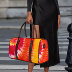 Red Yellow And Orange Tie Dye Print Duffle Bag