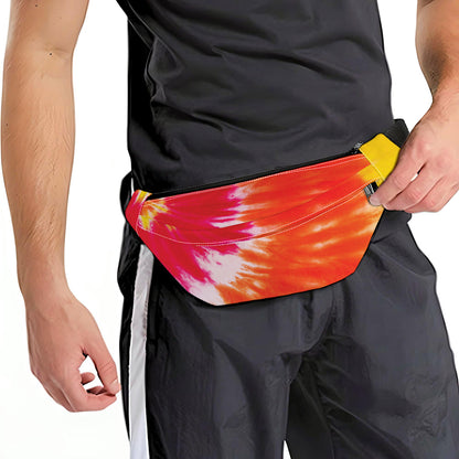 Red Yellow And Orange Tie Dye Print Fanny Pack