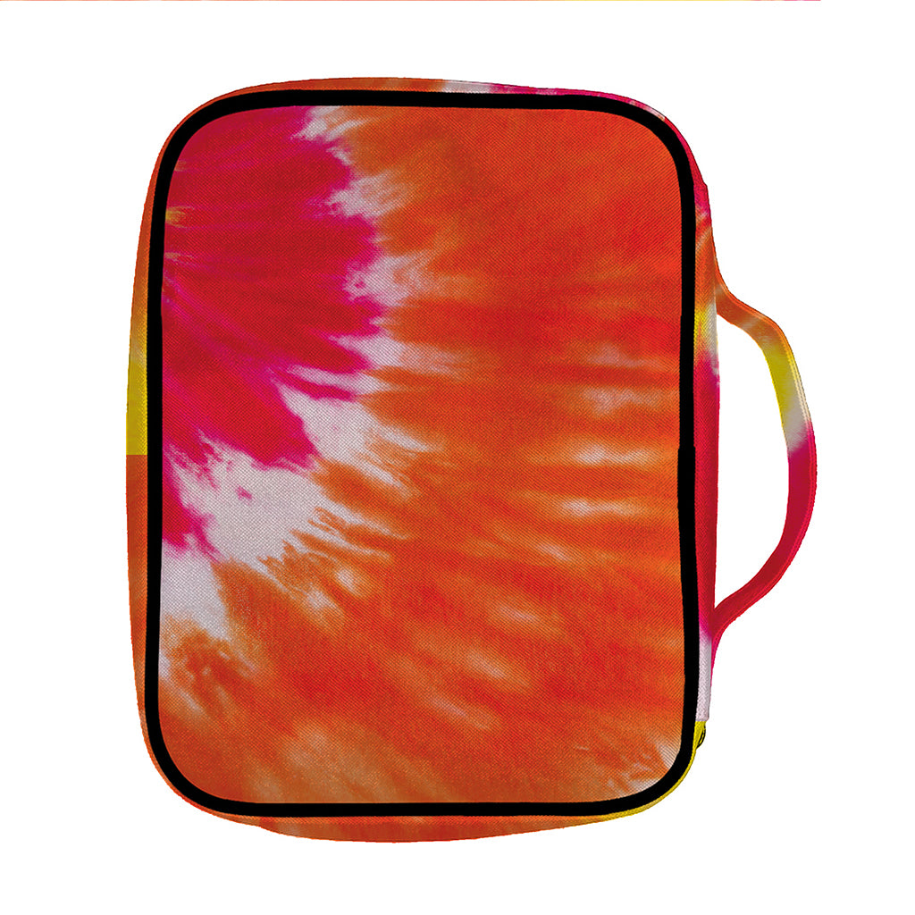 Red Yellow And Orange Tie Dye Print Front Pocket Bible Bag