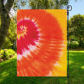 Red Yellow And Orange Tie Dye Print Garden Flag