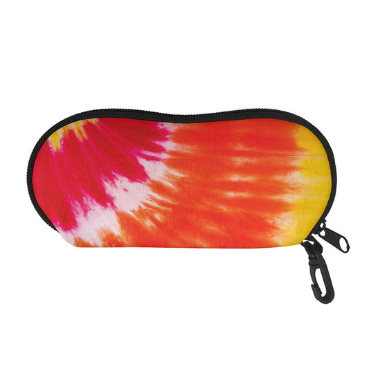Red Yellow And Orange Tie Dye Print Glasses Case