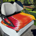 Red Yellow And Orange Tie Dye Print Golf Cart Seat Cover