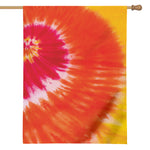 Red Yellow And Orange Tie Dye Print House Flag
