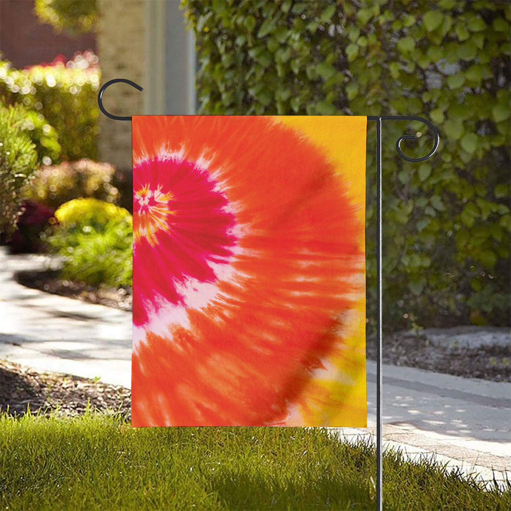 Red Yellow And Orange Tie Dye Print House Flag